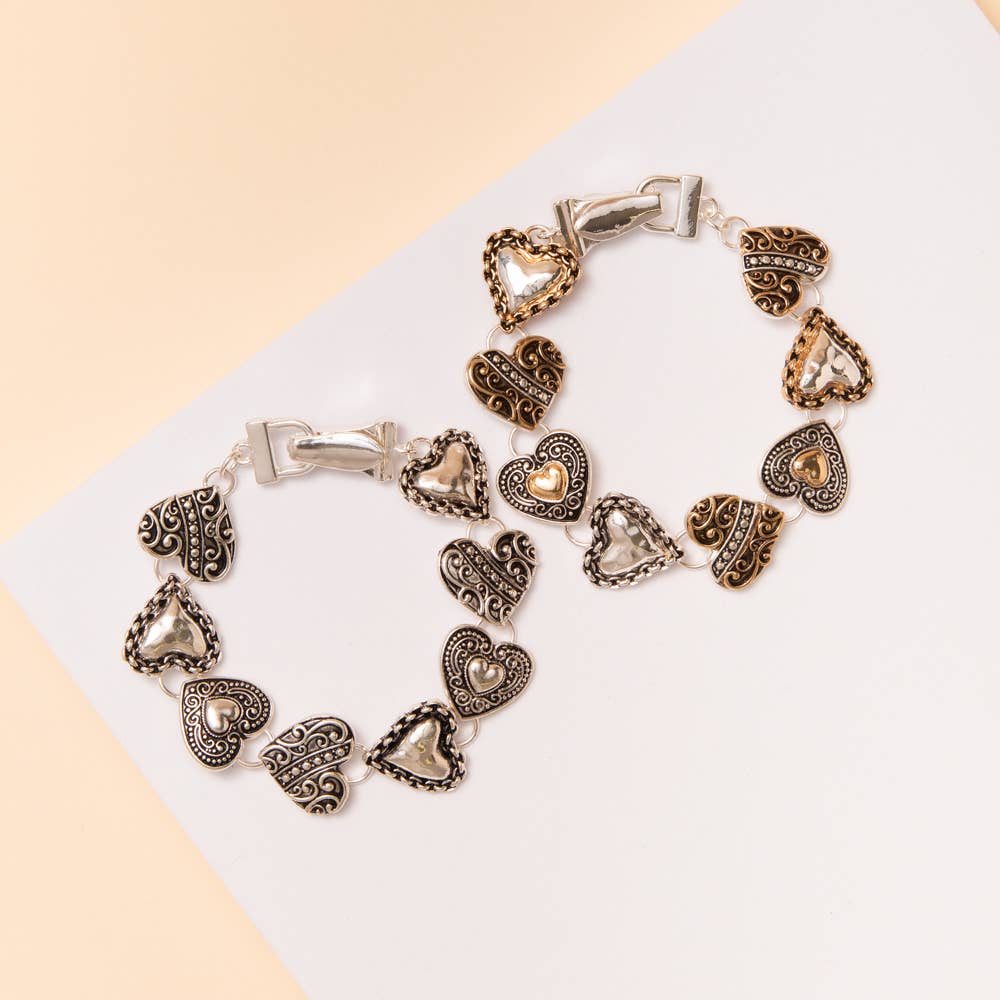 Tailored Link Heart Bracelet