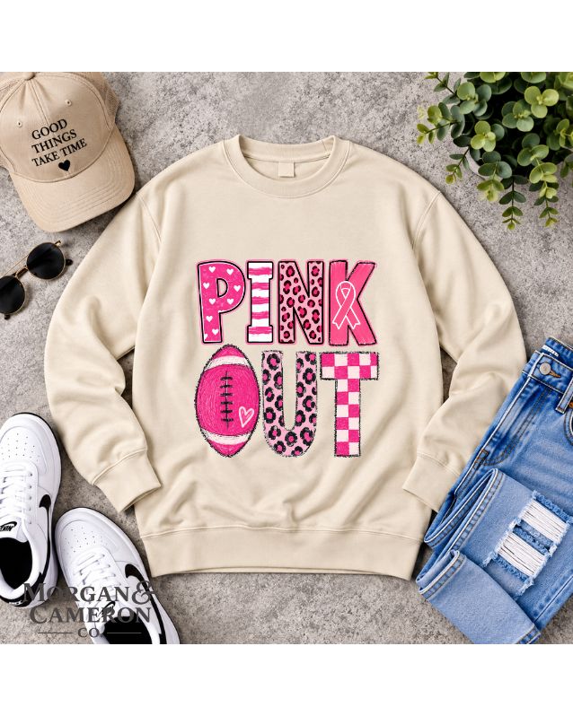 🎀 Pink Out Football Crewneck