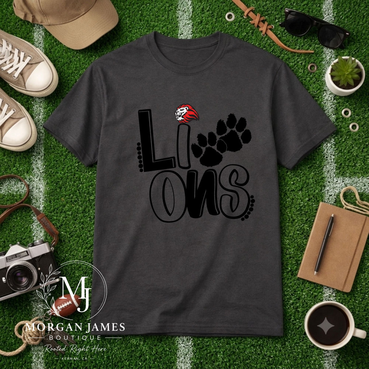 Lions Paw Print Tee | Kerman Lions Mascot Spirit Shirt