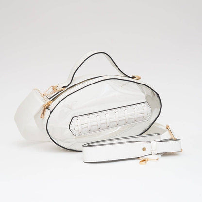 TG10695 Clear Gameday Football Stitch Detail Crossbody Bag