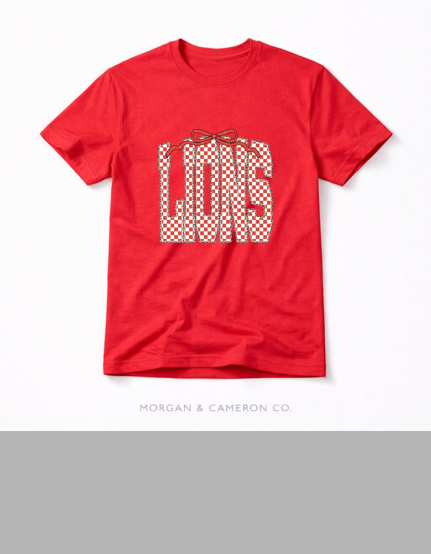 Lions Coquette Bow Checkerboard Tee