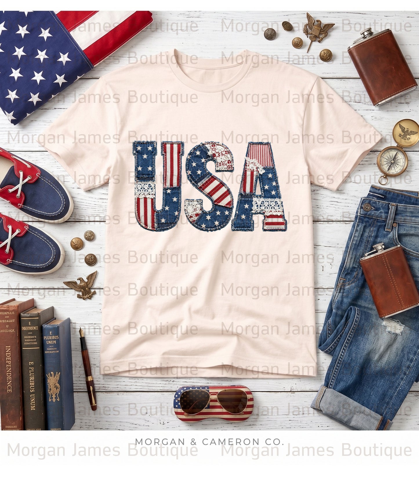 Patchwork Americana: A Unique Twist on a Classic T-Shirt