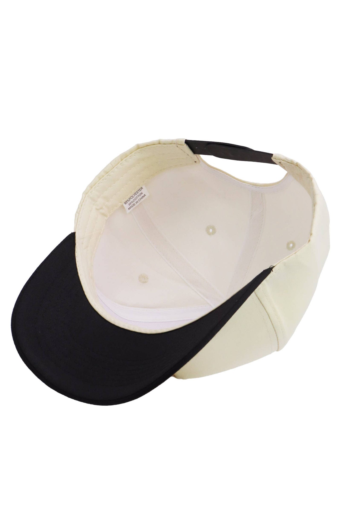 Two Tone Beige Upper Five Panel Baseball Cap