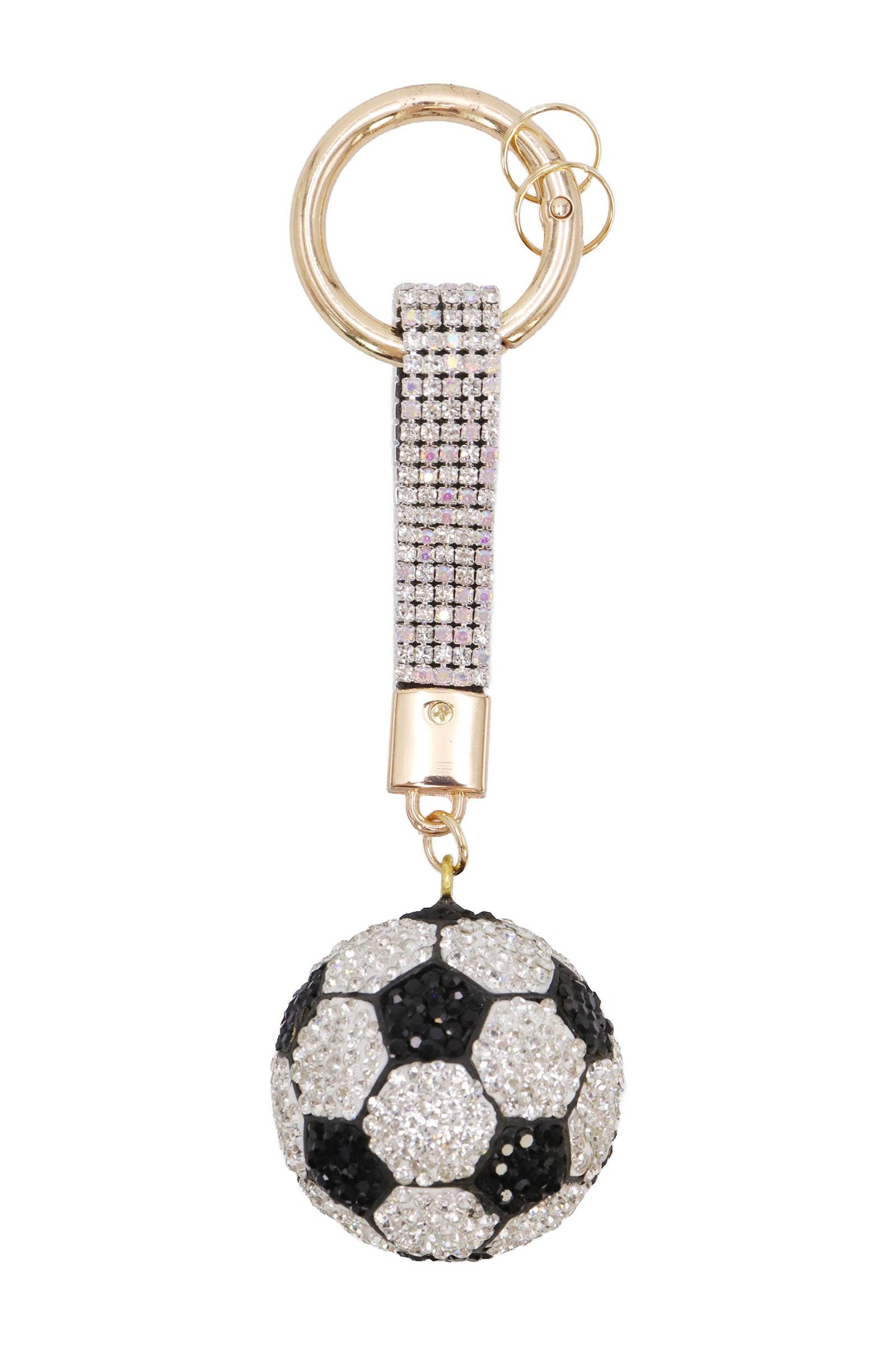 Soccer Ball Bling Crystal Rhinestone Key Ring