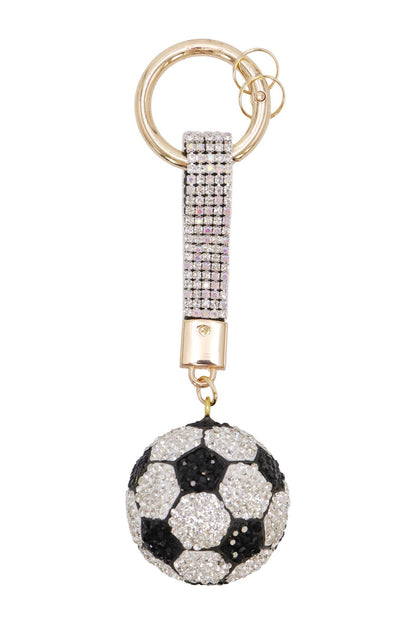 Soccer Ball Bling Crystal Rhinestone Key Ring