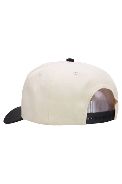 Two Tone Beige Upper Five Panel Baseball Cap
