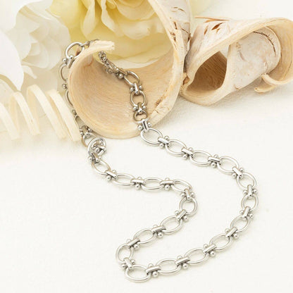 Stainless Steel Round and Bead Chain Necklace
