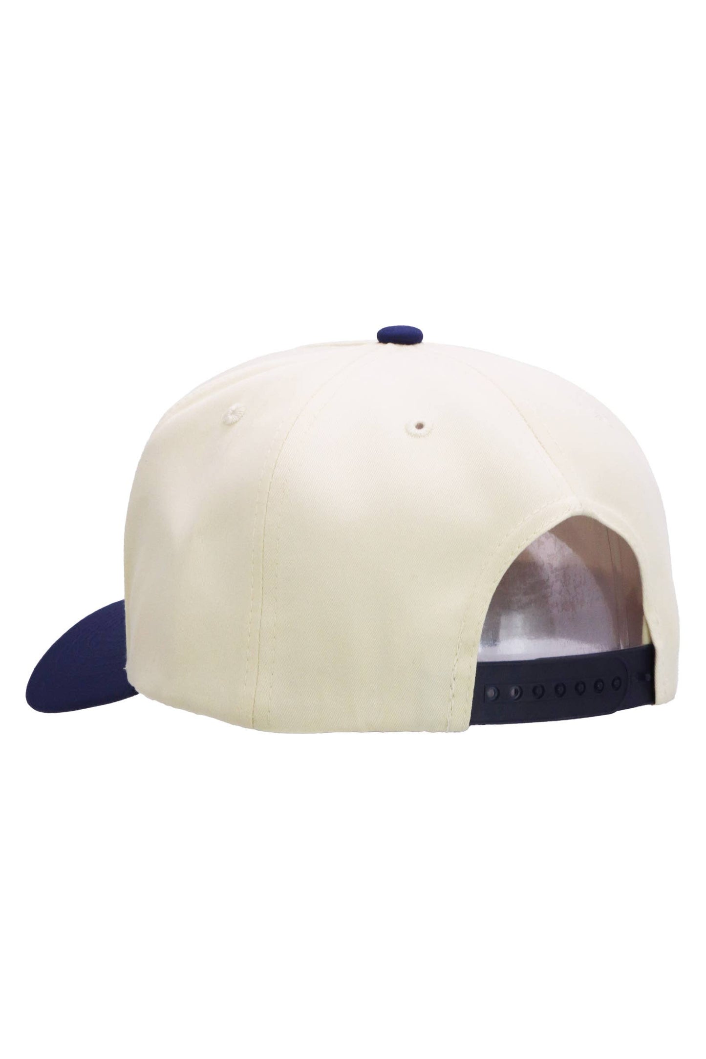Two Tone Beige Upper Five Panel Baseball Cap