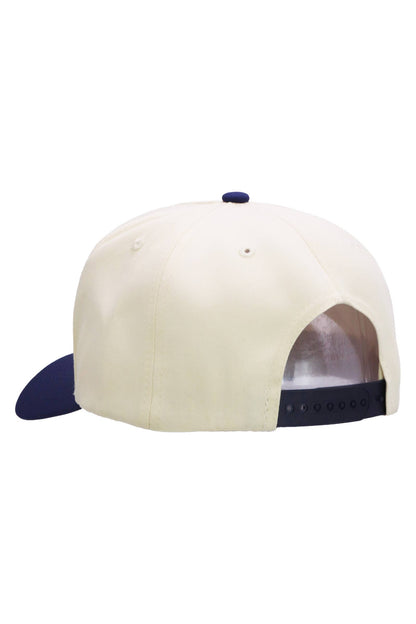 Two Tone Beige Upper Five Panel Baseball Cap