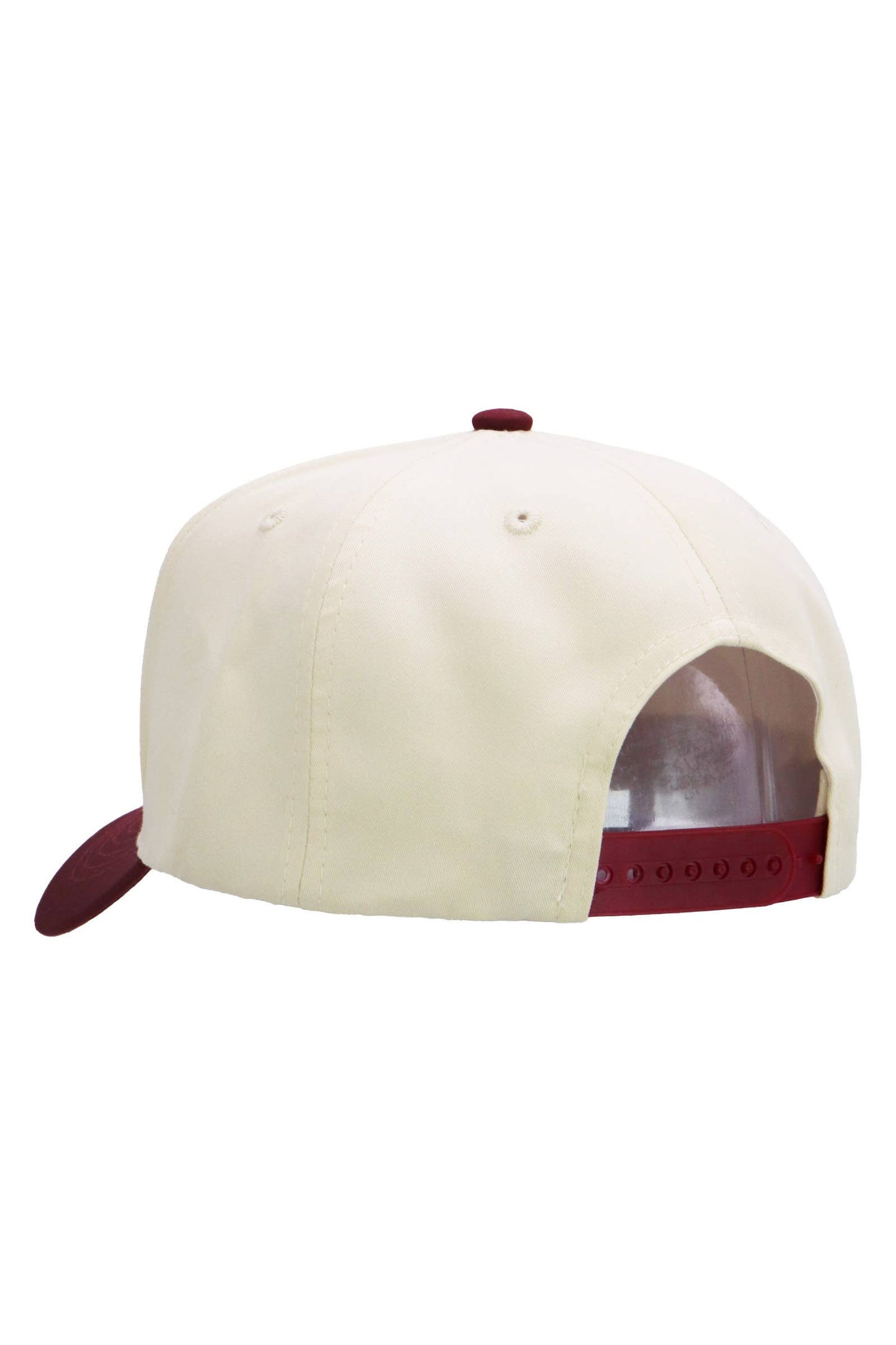 Two Tone Beige Upper Five Panel Baseball Cap