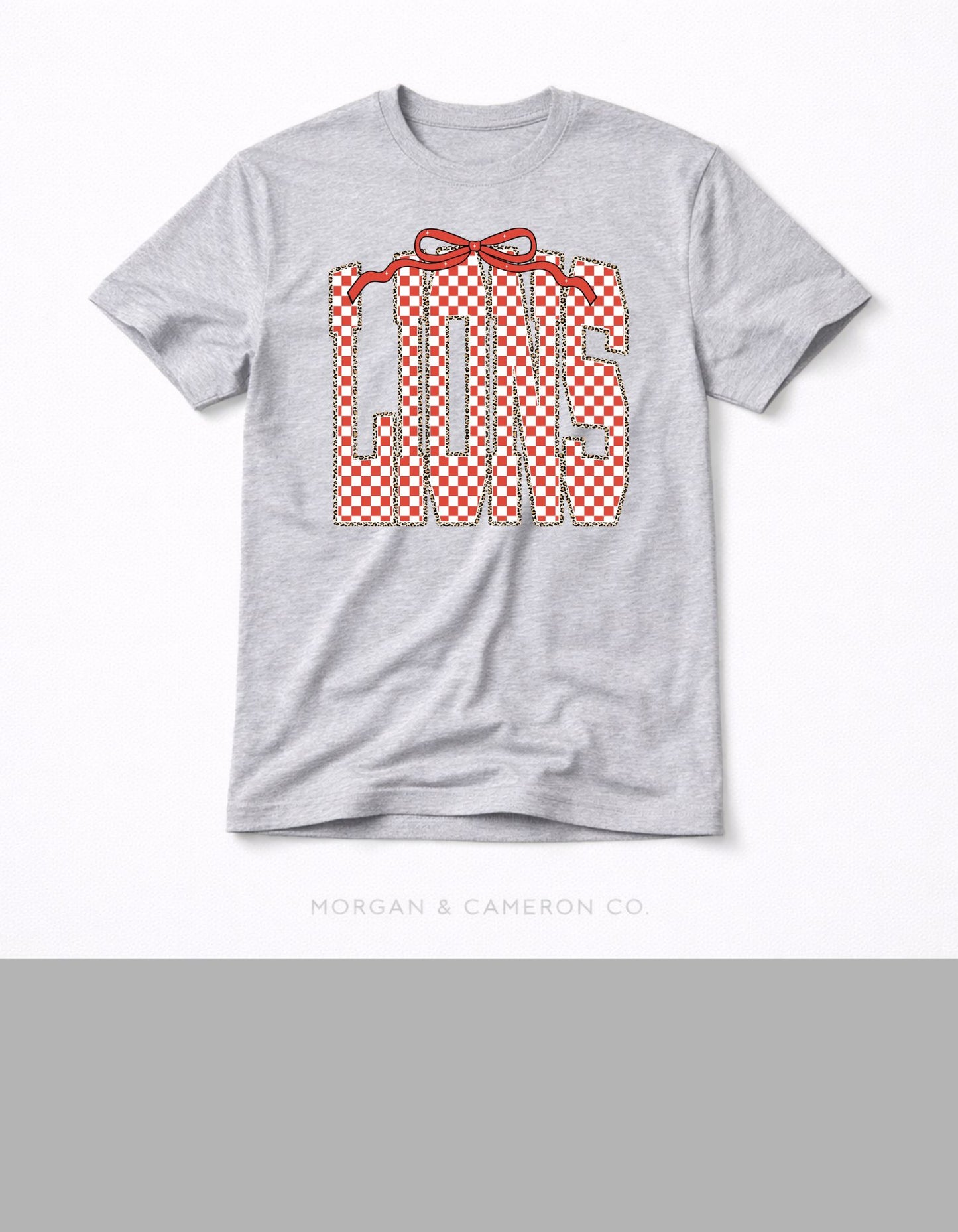 Lions Coquette Bow Checkerboard Tee