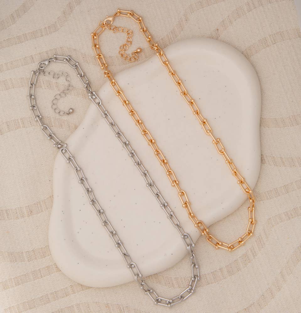 Polished Horseshoe Link Chain Necklace