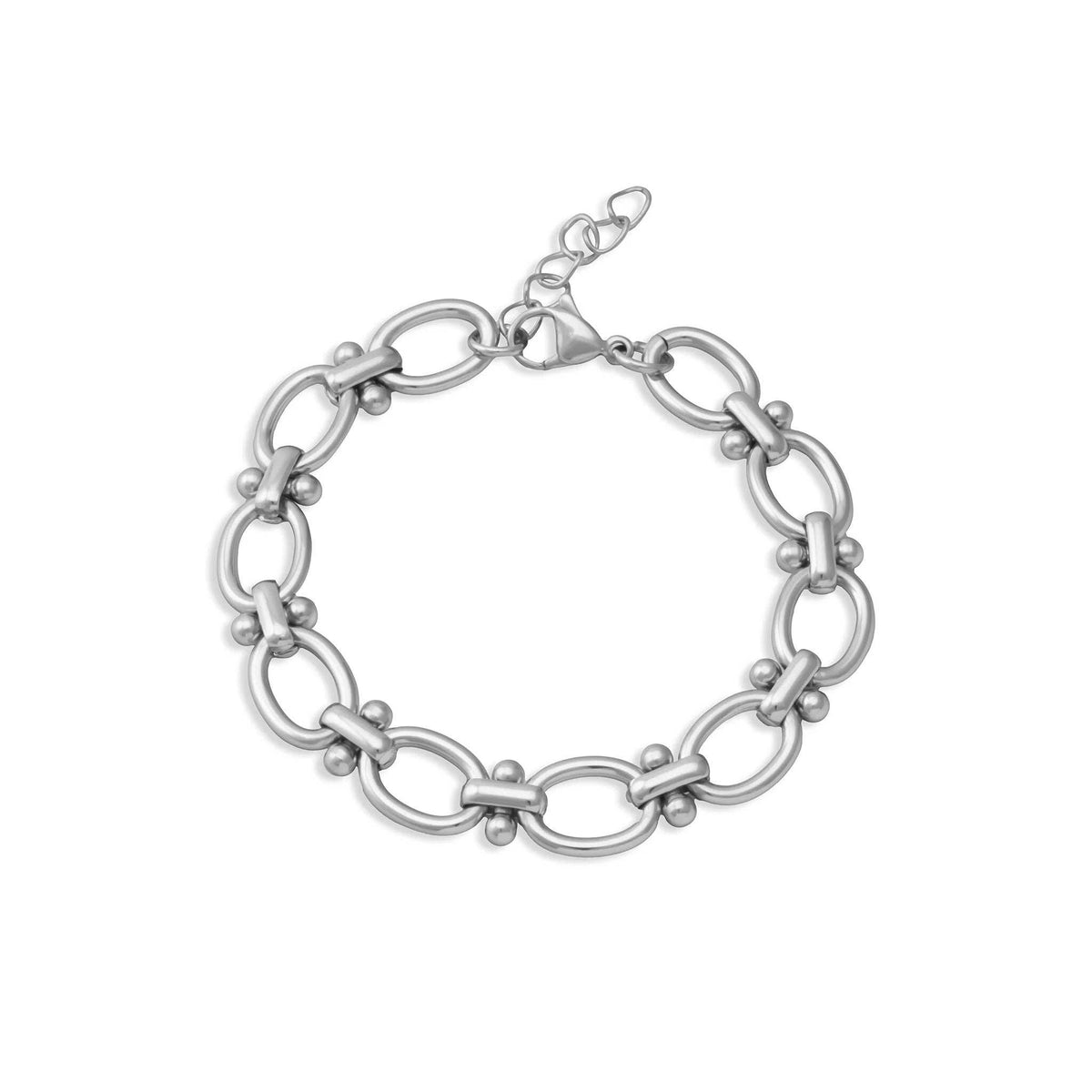 Stainles Steel Round and Bead Chain Bracelet