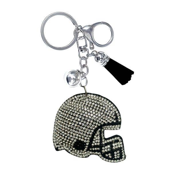 Helmet Crystal Bling Keychains