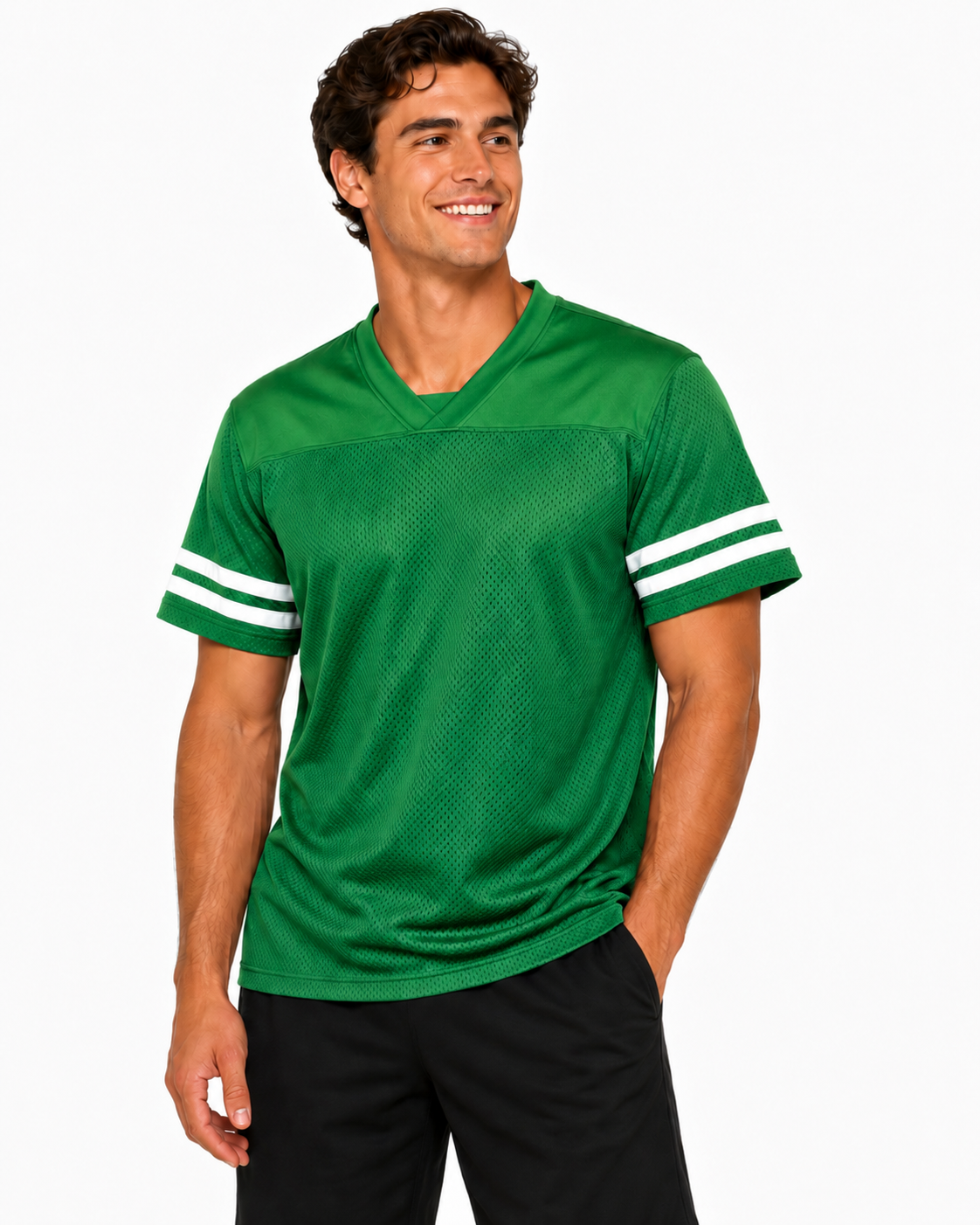Wholesale Athletic Mesh Jersey T-Shirt | Blank V-Neck Footba