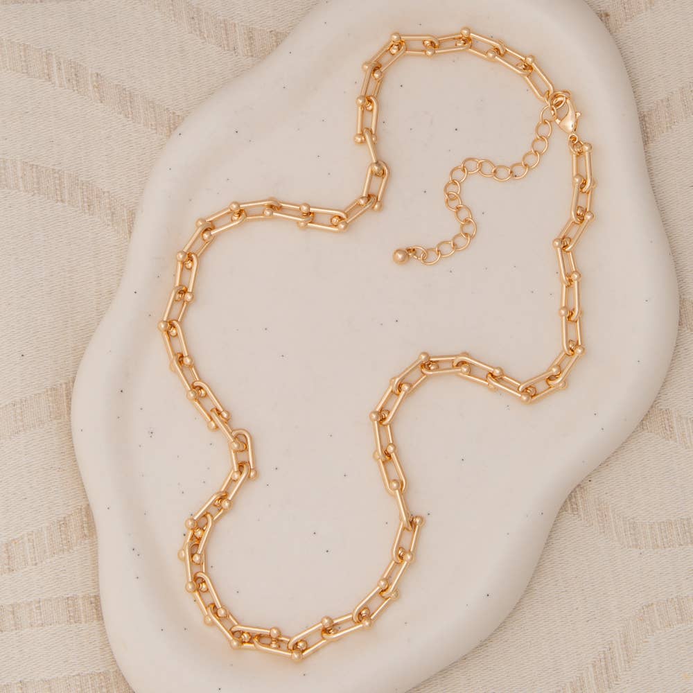 Polished Horseshoe Link Chain Necklace