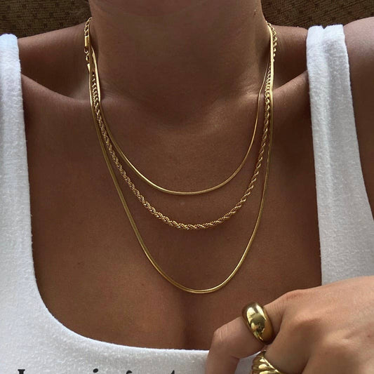 18K Stainless Steel Tarnish Free Layere Necklace | 40NK9548