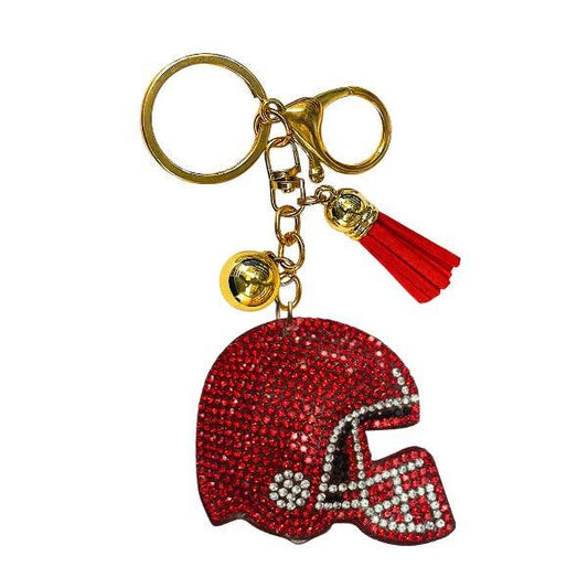 Helmet Crystal Bling Keychains
