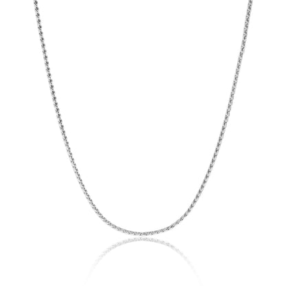 Stainless Steel Twisted Round Link Chain Necklace