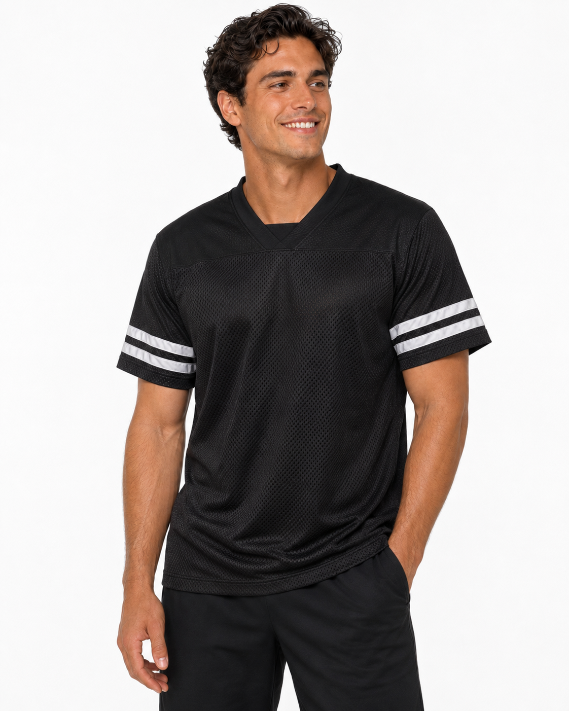 Wholesale Athletic Mesh Jersey T-Shirt | Blank V-Neck Footba