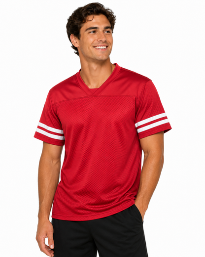 Wholesale Athletic Mesh Jersey T-Shirt | Blank V-Neck Footba
