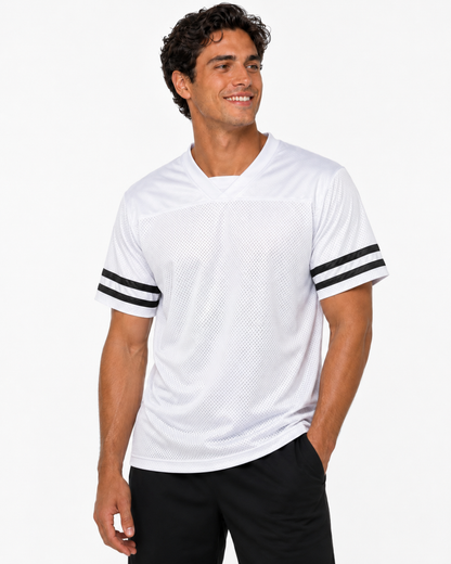 Wholesale Athletic Mesh Jersey T-Shirt | Blank V-Neck Footba