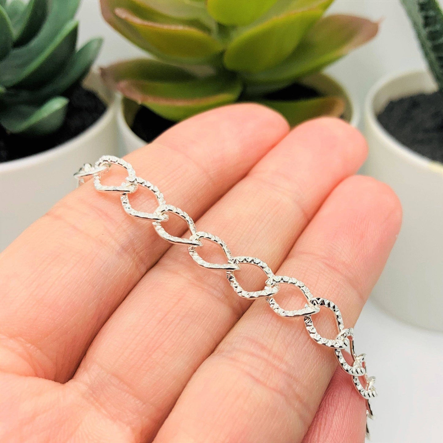 Silver plated bracelets with lobster clasps, 20cm
