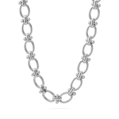 Stainless Steel Round and Bead Chain Necklace