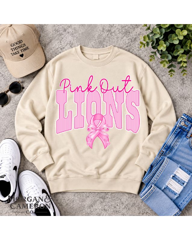 🎀 Pink Out Lions Crewneck