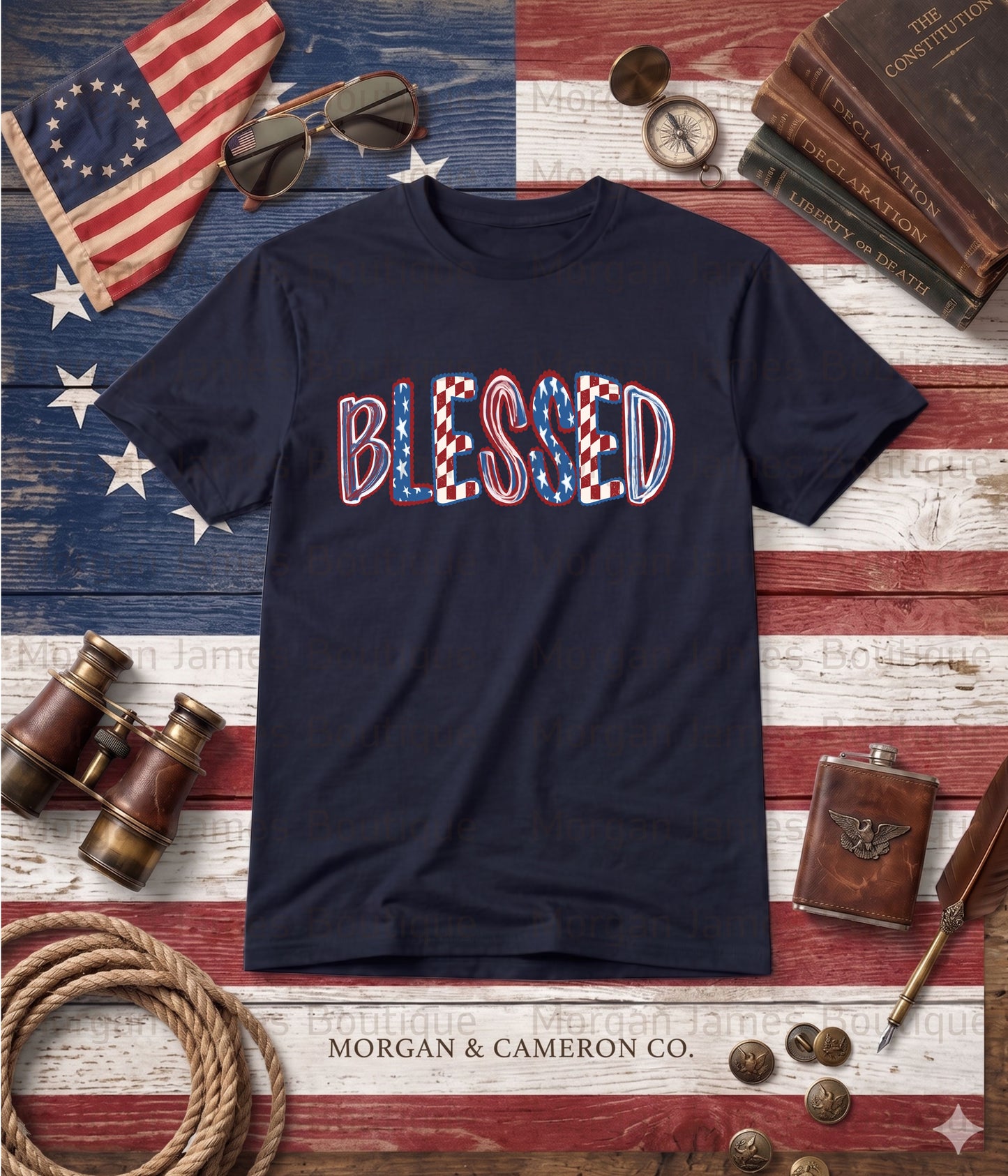 Patriotic Blessed Graphic Tee