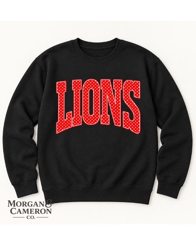 Lions Polka Dot Spirit Crewneck