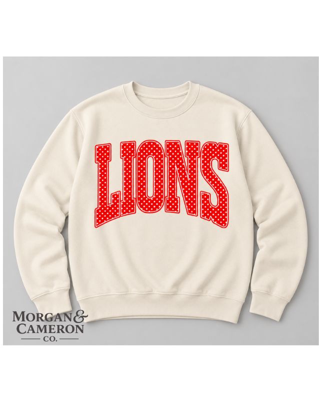 Lions Polka Dot Spirit Crewneck