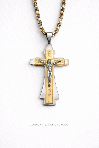 Two-Tone Crucifix Necklace – Faith Collection