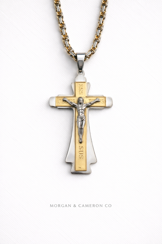 Two-Tone Crucifix Necklace – Faith Collection