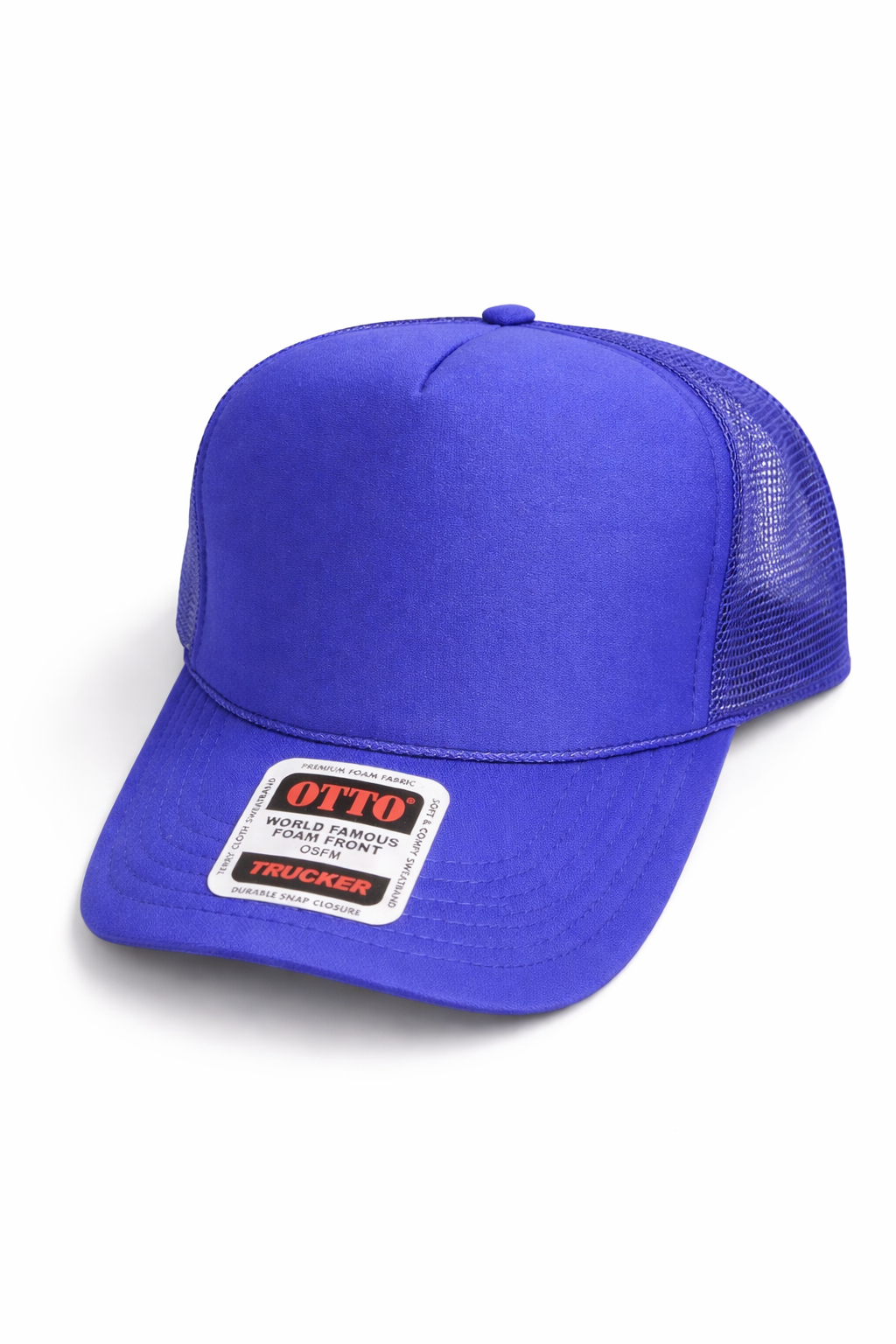 Solid Five Panel Foam Trucker Hat Blank