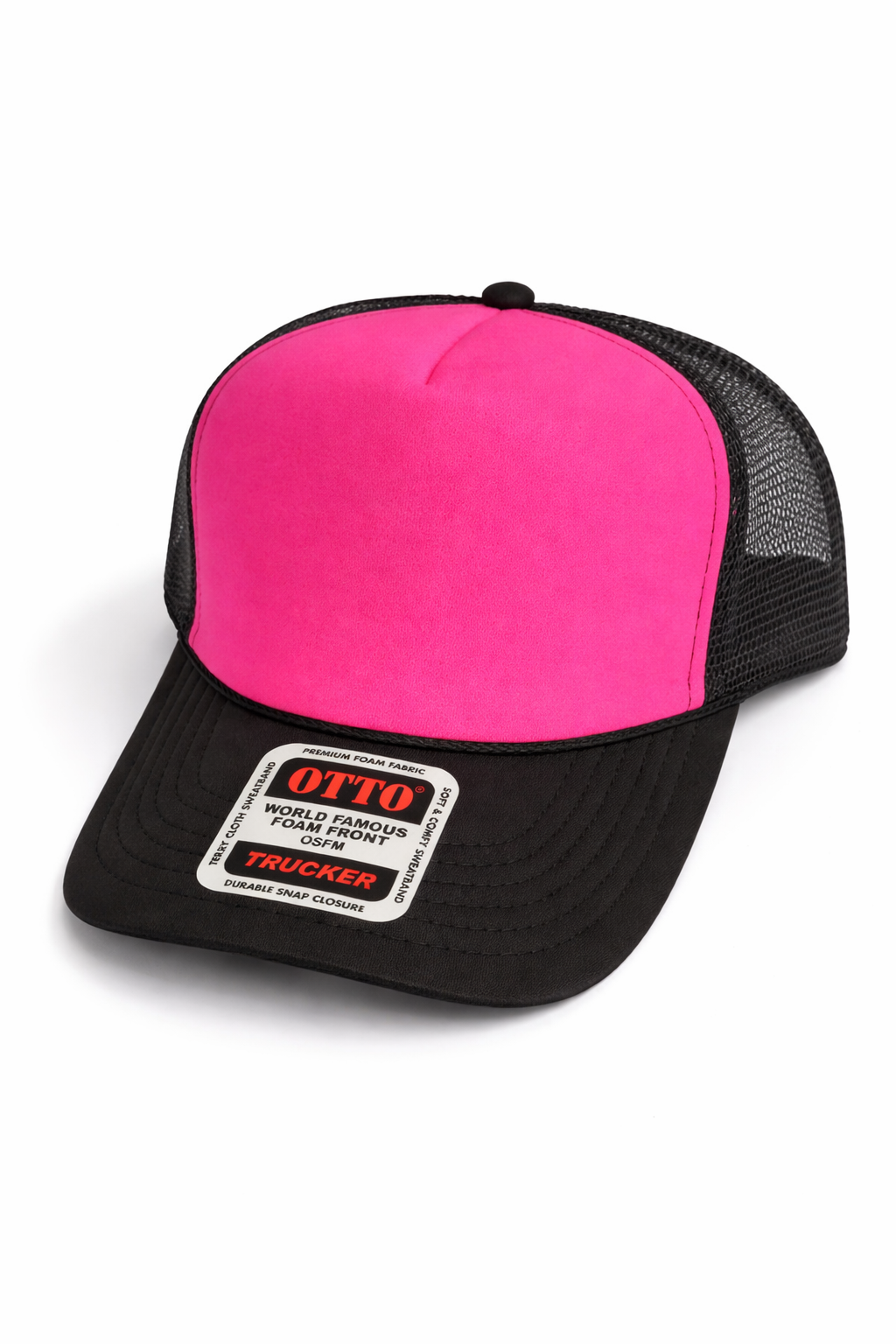 Solid Five Panel Foam Trucker Hat Blank