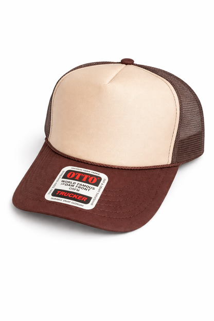 Solid Five Panel Foam Trucker Hat Blank