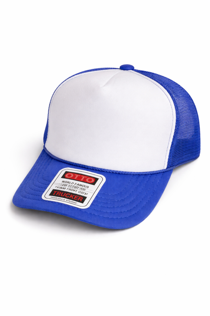 Solid Five Panel Foam Trucker Hat Blank