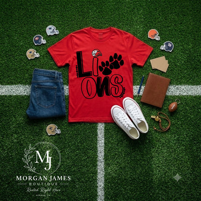 Lions Paw Print Tee | Kerman Lions Mascot Spirit Shirt