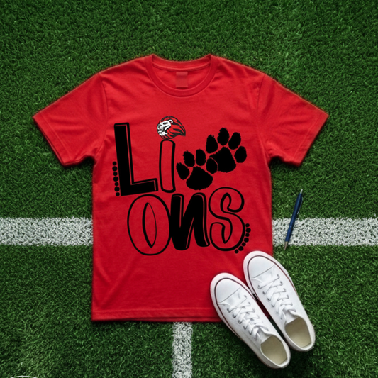 Lions Paw Print Tee | Kerman Lions Mascot Spirit Shirt