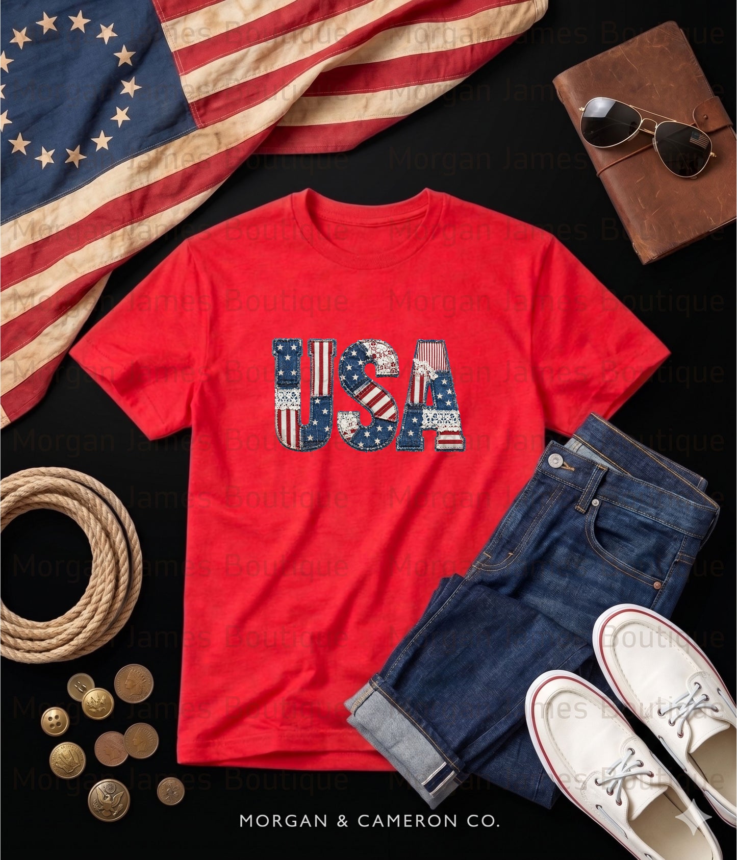 Patchwork Americana: A Unique Twist on a Classic T-Shirt