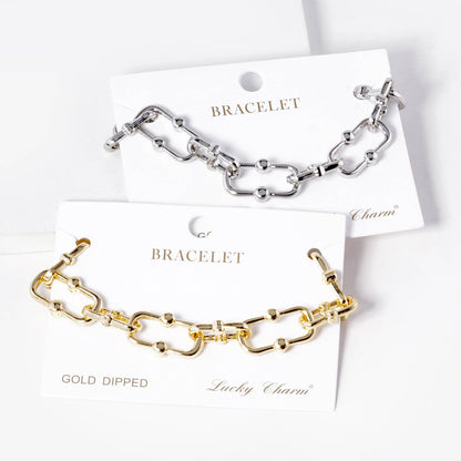 Gold Plated Link Chain Bracelet