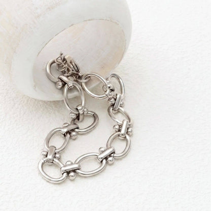 Stainles Steel Round and Bead Chain Bracelet