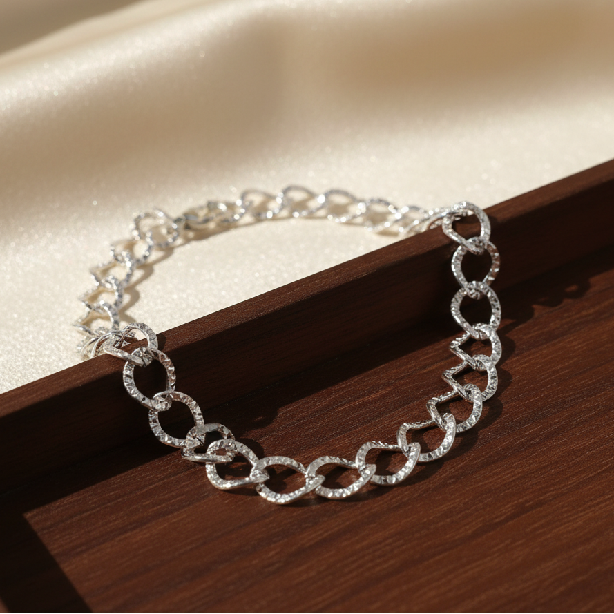 Silver plated bracelets with lobster clasps, 20cm
