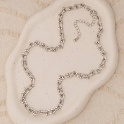 Polished Horseshoe Link Chain Necklace