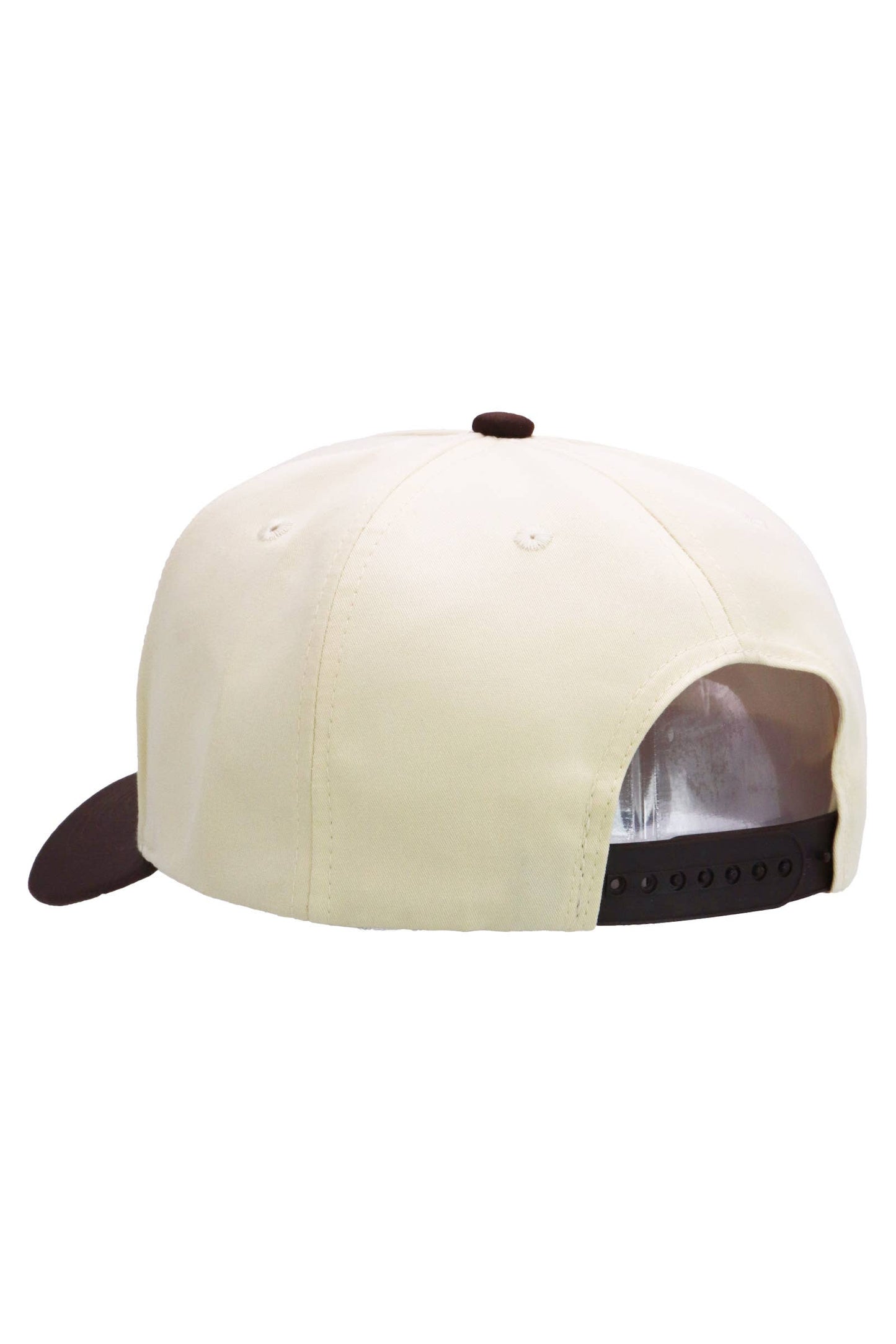 Two Tone Beige Upper Five Panel Baseball Cap
