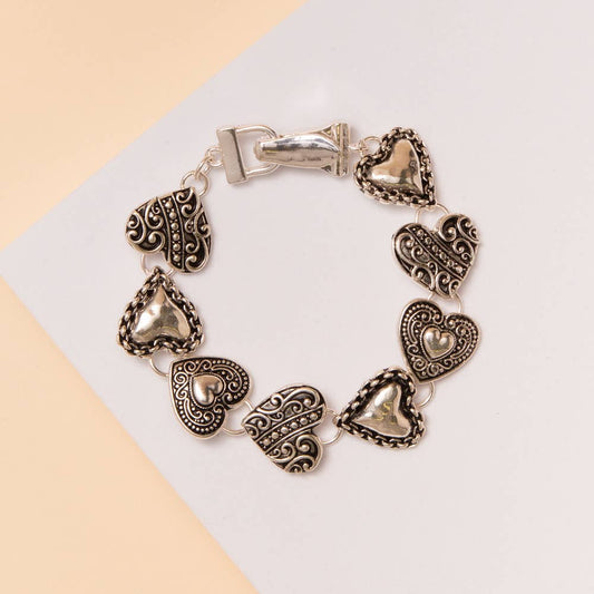 Tailored Link Heart Bracelet