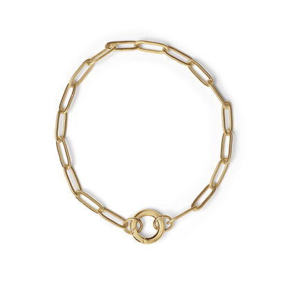 Stainless Steel Paperclip with Charm Keeper Chain Bracelet