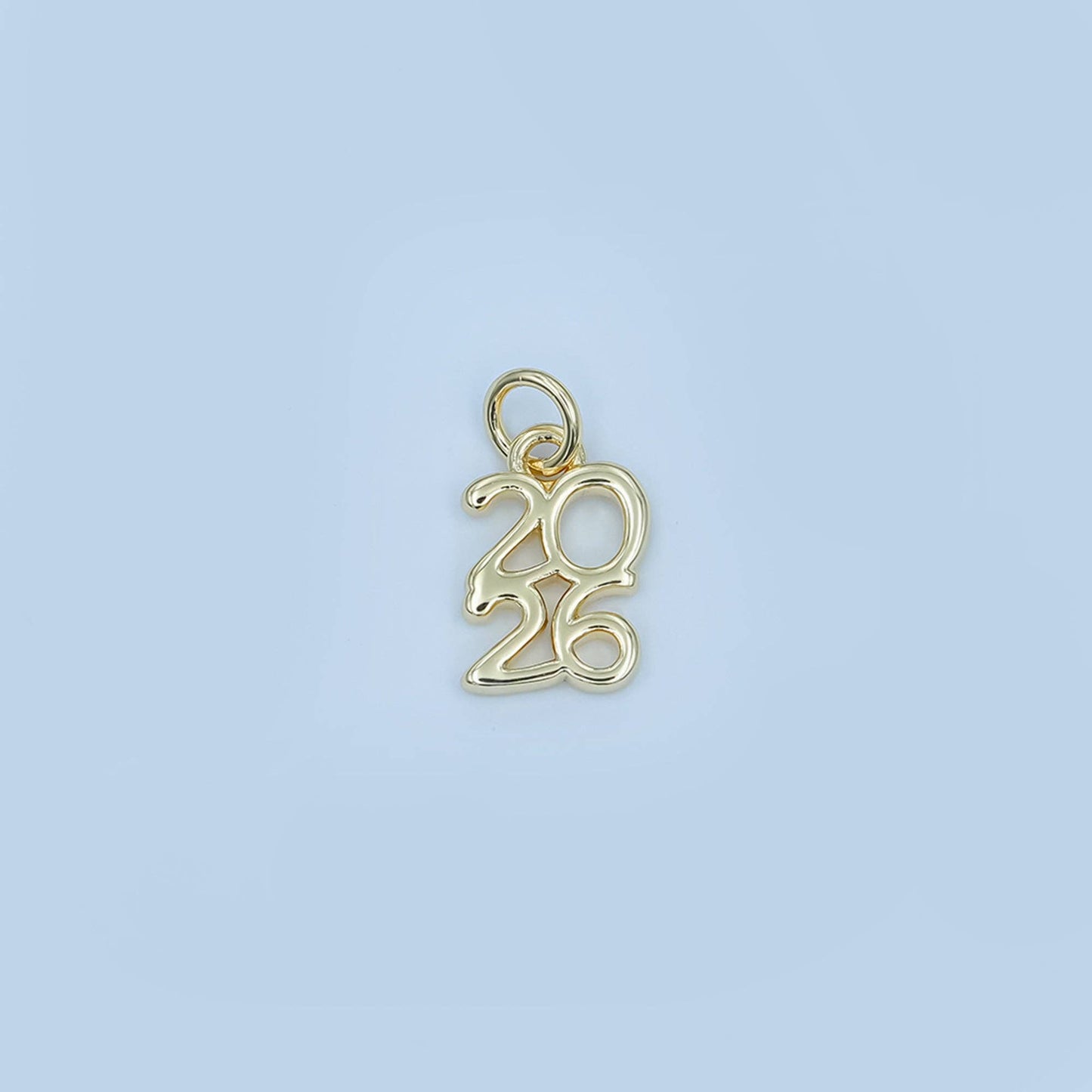 24K Gold Filled "2026" Year Script Minimalist Charm | N094