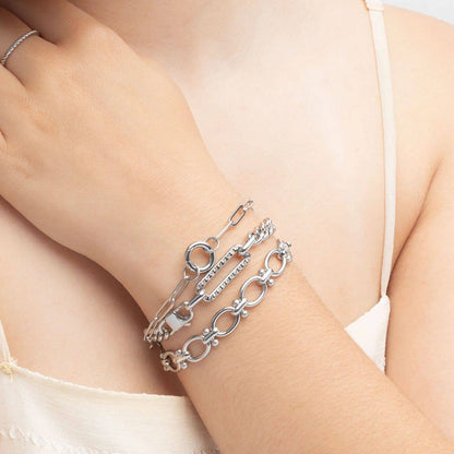 Stainles Steel Round and Bead Chain Bracelet